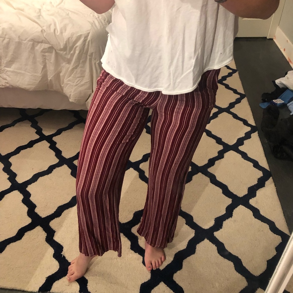 flowy striped statement pants